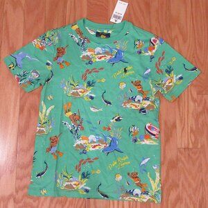 Ralph Lauren Polo Boys Bear Shark Under Water Scene Shirt Top Medium 10-12 ~NWT~